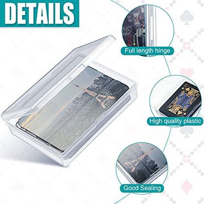 Queekay 36 Pcs Playing Card Cases Plastic Trading Card Deck Holders Clear Empty Storage Box Organizers for Gaming, 3.8 x 2.7 x 0.8 Inch