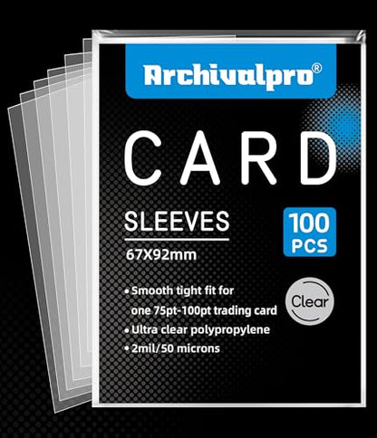 Ultra Clear Soft Penny Sleeves - 100pcs Standard Size Trading Card Protectors, Fits 75-100PT Cards, Acid-Free PVC-Free Card Sleeves for Collectors, Sports & Outdoors - size: 67×92mm (2.64"×3.62")