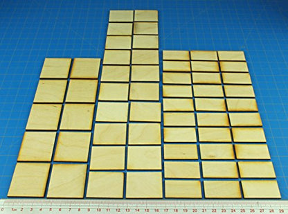 LITKO Rectangle & Square Plywood Miniature Bases | 15mm DBA & DBX | Set of 50 | 3 Sizes: 20x40mm to 40x40mm | Compatible with De Bellis Antiquitatis & Historical Wargames