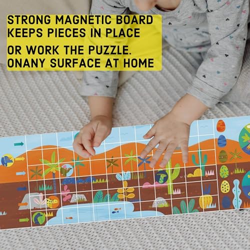 Mudpuppy Let's Go Dino! – Dinosaur Version of Travel-Friendly Magnetic Board Game with Adorable Illustrations of Dinosaurs for Children Ages 5 to 10, 2-6 Players - style: Let's Go Dinos