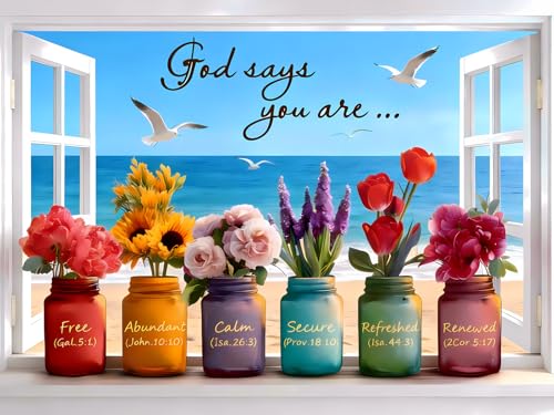 500 Piece Jigsaw Puzzles for Adults - Christian Bible Wishful Window Puzzle for Seniors & Families, 20.47" x 14.96" Bible Verse Puzzle with 1:1 Poster & Letters on Back - color: Wishful Window