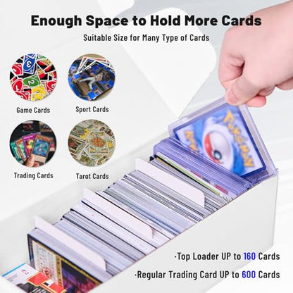 NUMINA 4 Pack Trading Card Storage Boxes Card Organizer with Dividers | 600 Cards Per Box, Secure Lid Design, Shipping Ready, Dividers & Labels Included, Heavy-Duty Cardboard, Fits TCG & Sports - size: 10 in (4-Pack)
