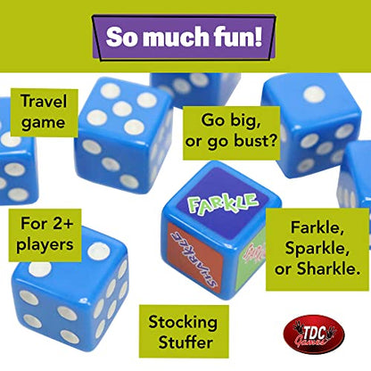 TDC Games Freaky Farkle Travel Dice Game (Pack of 2) - size: 5 x 3.75 x 0.75 inches (Pack of 2)