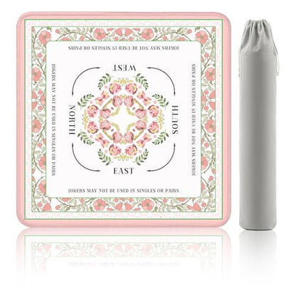 Mahjong Mat, 33"x33" Non-Slip Noise Reduction Gaming Mat for Table, 3mm Thickened Multi Purpose Table Cover for Mahjong/Card/Board Tile Games/Dominoes (Pink)