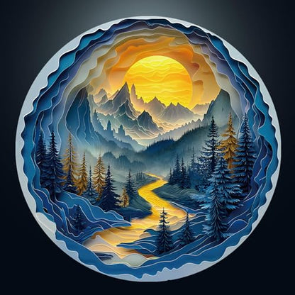 1000 Piece Puzzles for Adults, 26.6 * 26.6 in Sunrise in the Woods Puzzle | 1000 Pieces Flat Puzzles with 3D Visual Effect When Completed, Adult Puzzle Games - color: Sunrise in the Woods