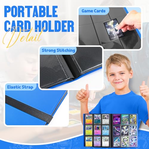 Card Binder 9-Pockets,Trading Card Binder,20 Pages, 360 Card Capacity Collection Binder, Card Folder for MTG, TCG, Game Cards & Sports Cards (Light blue) - color: Light blue