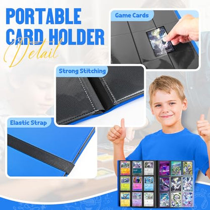Card Binder 9-Pockets,Trading Card Binder,20 Pages, 360 Card Capacity Collection Binder, Card Folder for MTG, TCG, Game Cards & Sports Cards (Light blue) - color: Light blue