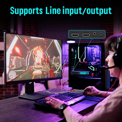 Game Capture Card, HDMI PCI-E 4K 30fps Record | Live Stream from Gaming Systems, Camcorders, DSLRs, Support Zero Delay HDMI Loop-Out