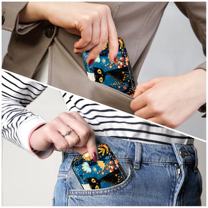 Credit Card Holder, Mini Aluminum Card Wallet RFID Blocking Slim Metal Hard Card Case for Women Men, Cute Cat - color: Cute Cat