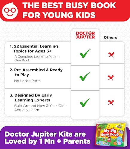Doctor Jupiter Montessori Preschool Busy Book for Toddlers 3+ Year Olds | Preschool Learning Activities - Educational Travel Toys | Birthday Gift Ideas for Boys & Girls - style: Big Busy Book: 3+