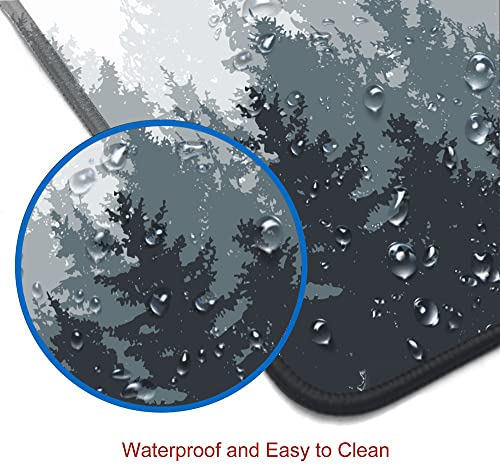 Gaming Mouse Pad Large, Keyboard Mouse Mat Desk Pad, Non-Slip Rubber Base with Stitched Edges Mousepad, 31.5X11.8 inch Misty Forest Tree - color: 13 Misty Forest