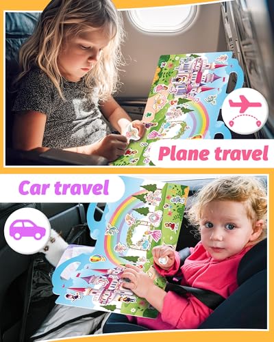 Walenced Reusable Sticker Book for Toddlers, Travel Stickers for Kids, Toddler Craft Activities Toys, Birthday Gifts for Boys & Girls - style: Fairy