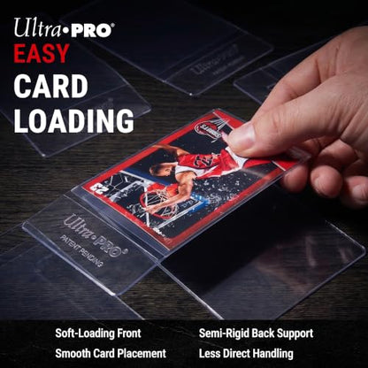 Ultra Pro CardPreserver Trading Card Holders – 2-in-1 Semi Rigid Card Protector Sleeves – Clear Polypropylene, Acid-Free, PVC-Free & 720° Security – Fits Standard-Size Cards up to 35PT – 25 Pack
