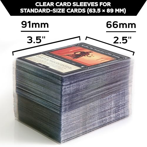 Quiver Time 200 Apollo Standard Clear Card Sleeves fits Magic: the Gathering Cards and Other TCG Cards - Ultra Transparent Trading Card Sleeve, Card Protector Sleeves (66 x 91 mm) | 200 ultra-clear standard sleeves (66 x 91 mm), fit MTG and other TCG trad