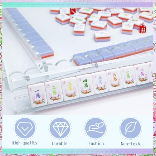 American Mahjong Game Set with Portable Travel Bag, Complete 160 Tiles Including CRAK Suit, 3 Dice, Gift Box – Ideal for Family Game Night, Travel, and Gift Giving