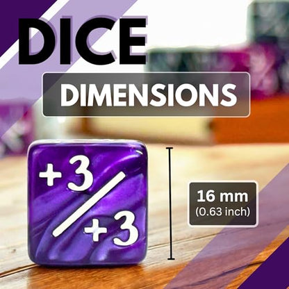 Luck Lab MTG Magic Life Counter Dice, 48 PCS - Compatible w/Magic Card Game Accessories, CCG Creature Stats w/ 2 Dice Bags (Purple Pearl, Purple Swirl, White Pearl, Black Pearl) - color: Purple Pearl, Purple Swirl, White Pearl, Black Pearl