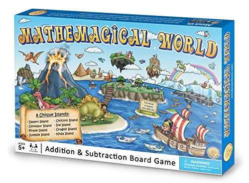 Mathemagical World - Addition & Subtraction Math Board Game for Kids, 2-4 players, Ages 5+ and Perfect for Homeschool, Kindergarten, Pre-k, and Gifted & Talented Prep