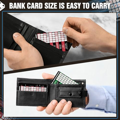 Booson 8Pcs Poker Hand Rankings Chart Rules Plastic Cheat Sheet Cards Reusable Hands Ranking Guide Card for Beginners Texas Hold Game Table Accessories - color: Red and Green