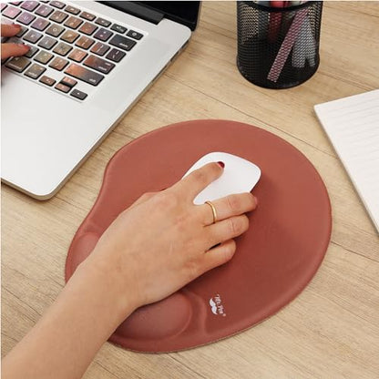 Mr. Pen- Ergonomic Mouse Pad with Wrist Rest | Breathable Fabric with Memory Foam Cushion, Non-Slip Rubber Base, Gel Mouse Pad with Wrist Support - color: Brown