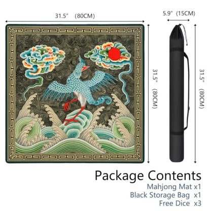 Albert Racine Famous Painting Mahjong Mat for Table, 31.5*31.5in Anti Slip American Mahjong Table Cloth, Noise Reduction, Neoprene Mah jongg Mat with Carrying Bag & 3 Dices for Board Tile Games Mats - color: Floral08