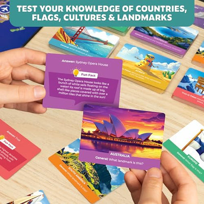 Stamp It! World Tour, Educational Map Geography Board Game for Kids 8-12 | Family, classroom & homeschool essential, learning gift, travel across the world, collect stamps & practice geography trivia