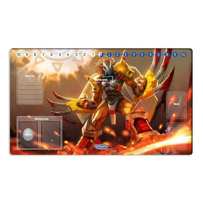 New DTCG Duel Playmat Digimon Wargreymon Anime Trading Card Game Mat Pad + Free Mat Bag