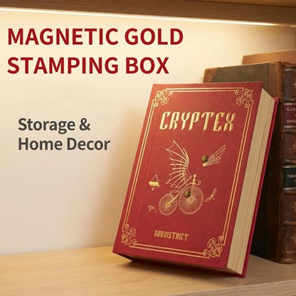 Da Vinci Code Mini Cryptex Metal Puzzle Box Set - 6PCS 3D Brain Teasers, IQ Challenge for Adults Teens, Gift for Christmas Birthday Valentine's Day, Anniversary & Family Party Game - color: Red