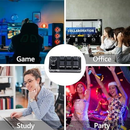 Macro Mechanical Gaming Keyboard, One Handed Gaming Keyboard, Programmable Keypad for Gaming, Music, Media and More