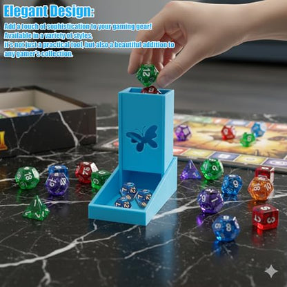 Foldable Mini Dice Tower for D&D, RPG & Tabletop Games Portable Dice Roller Design, Foldable Dice Storage Box Perfectly Fits Board Game Accessories and Gifts (style4) - style: style4