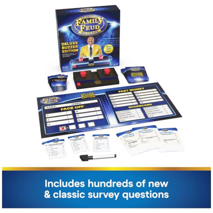 Spin Master Games Family Feud: Deluxe Buzzer Edition Board Game | Survey Says Fun, Guess The Most Popular Answers, Features Buzzer with Lights & Sounds, For 3 or More Players, Ages 8 & Up