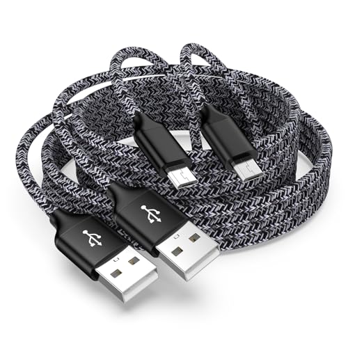 Replacement Micro Charger Cord for Kindle Paperwhite/Kindle Fire/E-Reader | 2Pack 3FT Android Phone Charger Cable Power Cord for Samsung S7 S6,Android Phone,PS4 Controller,Fire TV Stick,Xbox One S X - color: Black, size: 3FT