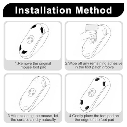 160 Dot Mouse Skates, Universal Glass Mouse Skates for Gaming Mice, Custom Glide and Control Dots for Esport Players, Smooth Movement on Cloth and Glass Mouse Pads (Black & White) - size: 7x14mm White & Black