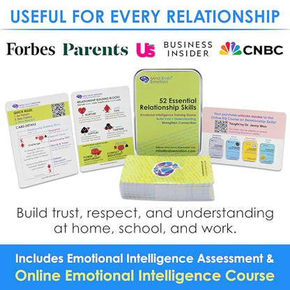 52 Essential Emotional Intelligence Training - Relationship Skills Card Game for Empathy, Trust Building Activities, Conversation Starters, Team Icebreaker Tools - By Harvard Researcher - style: Emotional Intelligence