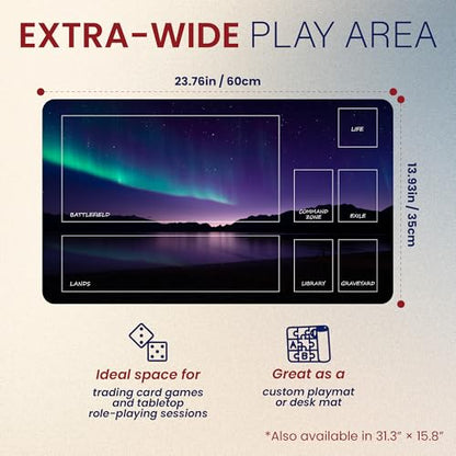 Custom Playmat TCG 14x24 Inches – Upload Your Image – Sublimation Desk Mat/Play Mat, Non Slip, Stitched Edges, Rubber for Trading Card Games (Final Fantasy MTG, Yugioh, One Piece, Pokemon, etc.) - size: 14x24 Inches