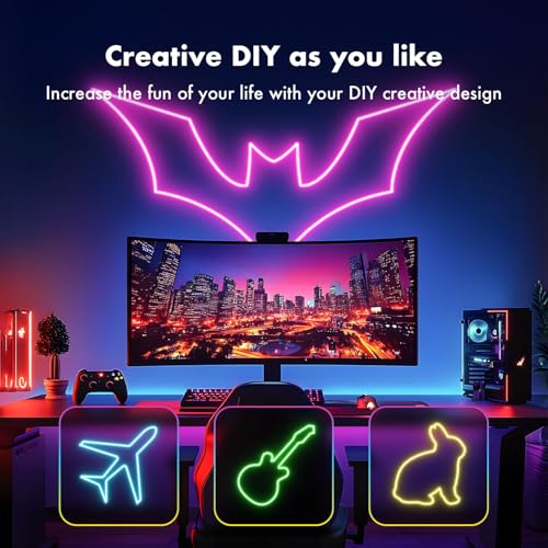 Aroste 16.4-Foot RGB neon Light Strip, Festive Decoration Light Strip | Waterproof IP67 light strip, supporting remote control and app control, suitable for bedroom and gaming LED light strips