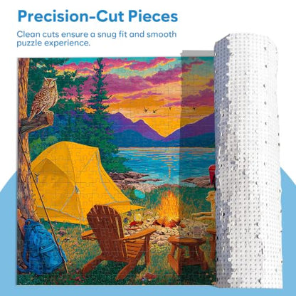 3 Pack 500 Piece Puzzle for Adults Colorful Scenic Jigsaw Puzzle Set Village Beach Sunset Puzzles for Teens Seniors Landscape Puzzles with Letters on Back Relaxing Family Game Gift 20.5 x 15 Inch