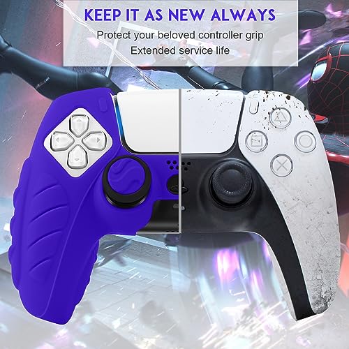 SIKEMAY PS5 Controller Cover, 2Pcs Anti-Slip PS5 Controller Skin with 4 Grips, Soft Silicone Protective Case for PS5 Controller, PS5 Controller Skin for Wireless Controller (Purple)