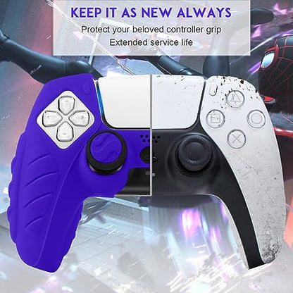 SIKEMAY PS5 Controller Cover, 2Pcs Anti-Slip PS5 Controller Skin with 4 Grips, Soft Silicone Protective Case for PS5 Controller, PS5 Controller Skin for Wireless Controller (Purple)