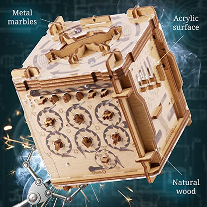 iDventure Cluebox Cambridge Labyrinth, Brain Teaser Puzzle Box for Adults | Marble Labyrinth Wooden Escape Room Puzzle, Logic Challenges, Secret Locks, Smart Gift for Men and Puzzle lovers, 3D Puzzle - color: Labyrinth of Cambridge