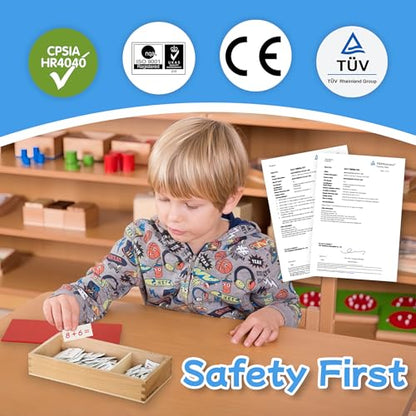 MONTESSORI OUTLET Addition Equations and Sums Box for 3-6 Years Montessori Education at School and Home - style: Addition Equations and Sums Box