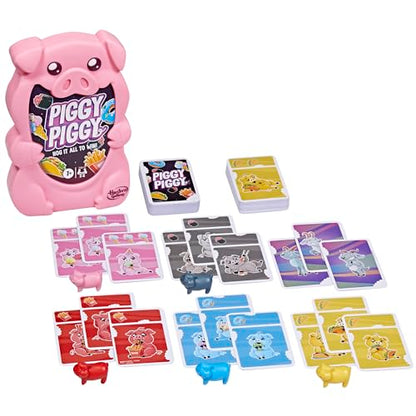 Hasbro Gaming Piggy Piggy Card Game | Family Games for Kids, Teens, and Adults | 2 to 6 Players I 20 Mins. Average | Quick-Playing Travel Games | Fun Summer Activities | Vacation Essentials | Ages 7+