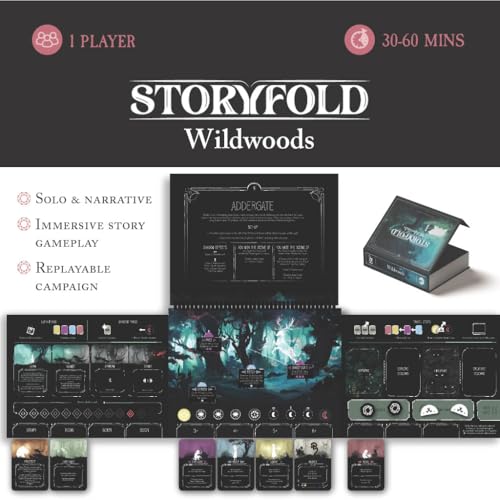 Storyfold: Wildwoods – Solo Narrative Adventure Board Game | 1 Player Board Game | Immersive Storybook Gameplay, Unique River Card Mechanic, Learn as You Play, Fast Setup