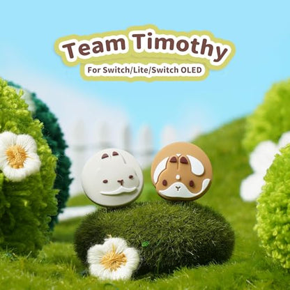 GeekShare Thumb Grip Caps Compatible with Switch/OLED/Switch Lite, 4PCS Cute Silicone Joystick Cover - Team Timothy Design - color: Team Timothy Design