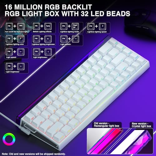 AULA Hero 68 HE 60% Gaming Keyboard Wired, Hall Effect Magnetic Switch Keyboard with Adjustable Actuation, Fast Trigger Mode, 8K Hz Polling Rate, 0.125ms Latency,Side Printed PBT Keycaps, RGB Backlit - color: White