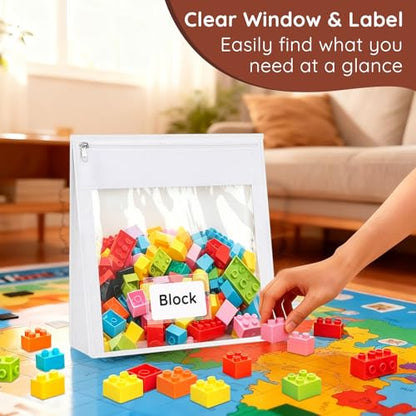 ANROYE Toy Storage Organizer, Over Door Hanging Storage Bags with 5 Removable Zippered Pockets, Card Slots for Building Blocks, Puzzles, Board Games, Craft & Art Supplies, Office Projects, Hobbies