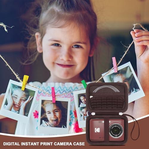 Canboc Hard Case for KODAK PIXPRO FZ55/ FZ45/ FZ43/ FZ53 16MP Digital Camera, Vlogging Camera Bag, Zipper Mesh Pocket fit Cable, SD Card, Brown (Case Only) - color: T-Brown