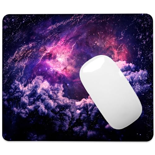 Dreamscape Galaxy Mouse Pad Square Mouse Mat Non-Slip Rubber Base Mousepad with Stitched Edge, Portable MousePads for Desk Computers Laptop Office, 9.5x8 Inches - color: Dreamscape Galaxy