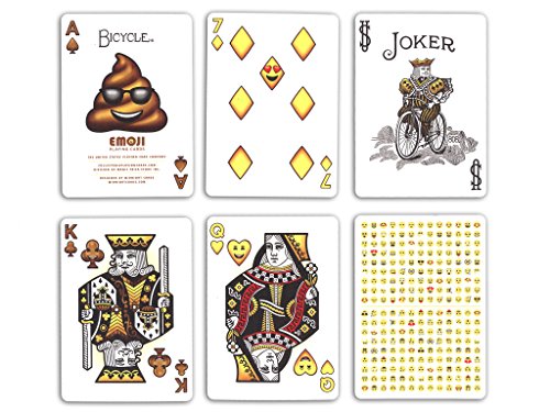 Fournier Bicycle Emoji Playing Cards - 54 Poker Cards (52 + 2 Jokers) - Standard Size - Embossed Cardboard - Polychrome Case - Collectors, Magicians & Cardistry - Age 14+