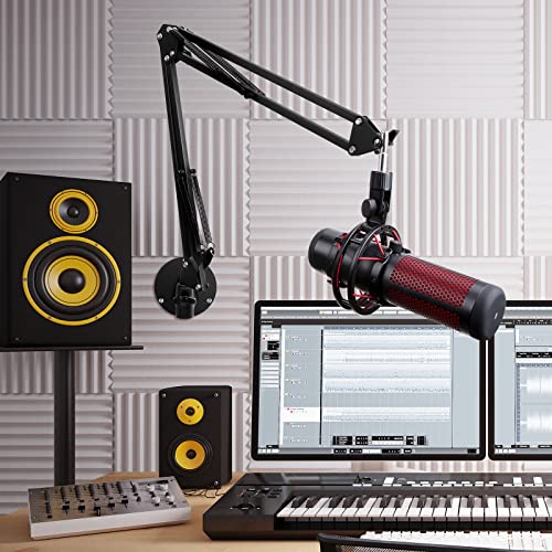 Microphone Wall Mount Boom Arm - Microphone Wall Mount for Mic holder，Horizontal Mounting Wall，Space Saving Desktop Metal Mic Stand Clamp by SUNMON - color: Microphone Wall Mount