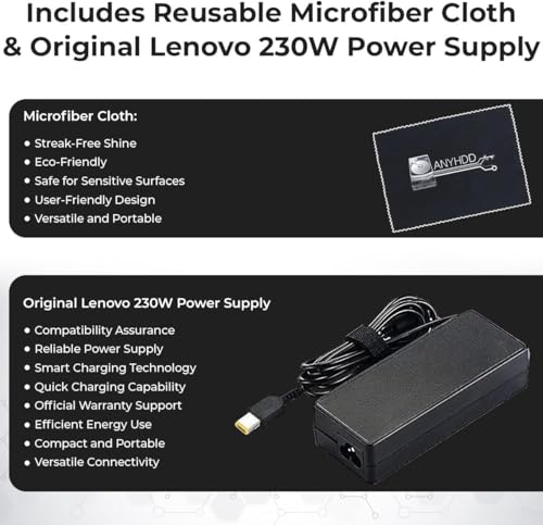 Lenovo 40B00135US Docking Station Thunderbolt 4 Dock - Universal Laptop Docking Stations with 135W Power Adapter + HDMI Cable + DisplayPort Cable + Thunderbolt Cable + Microfiber Cloth (Renewed